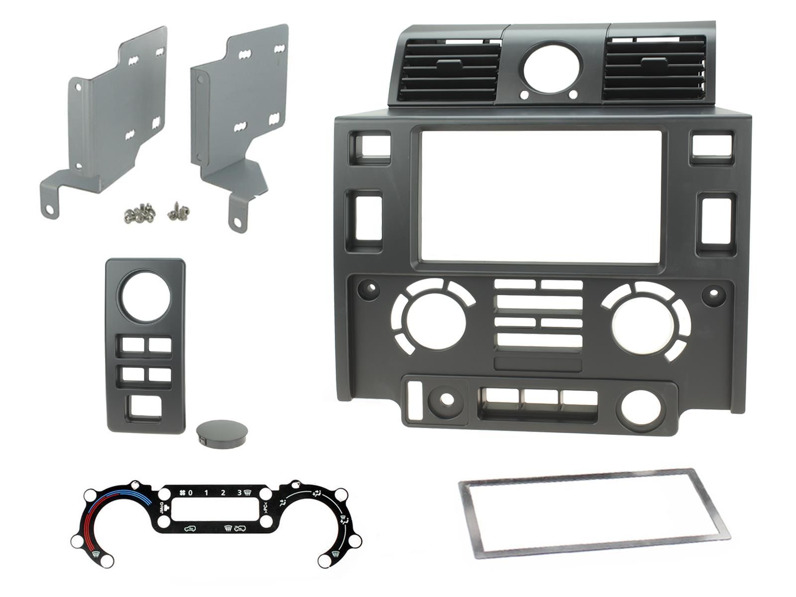 2-DIN frame LR Defender 07-16, zwart