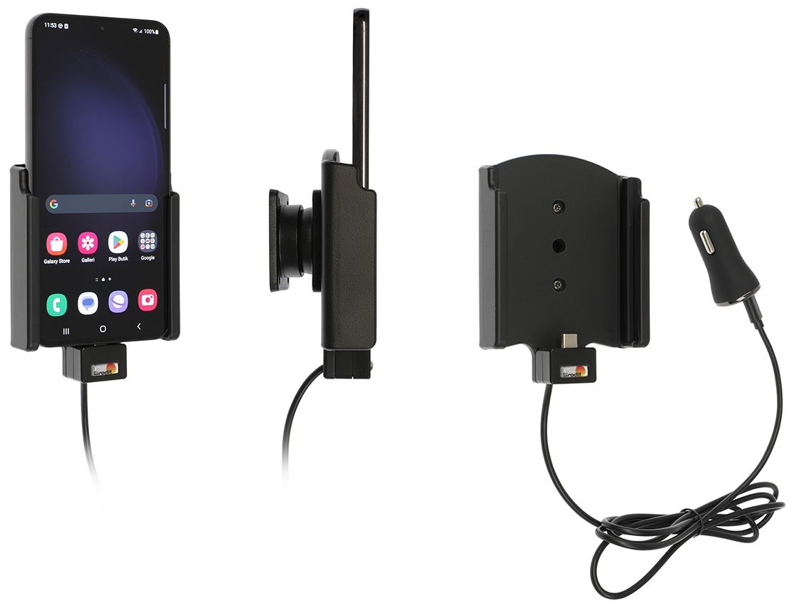 Brodit Active holder Samsung Galaxy S23 Plus USB cig.plug